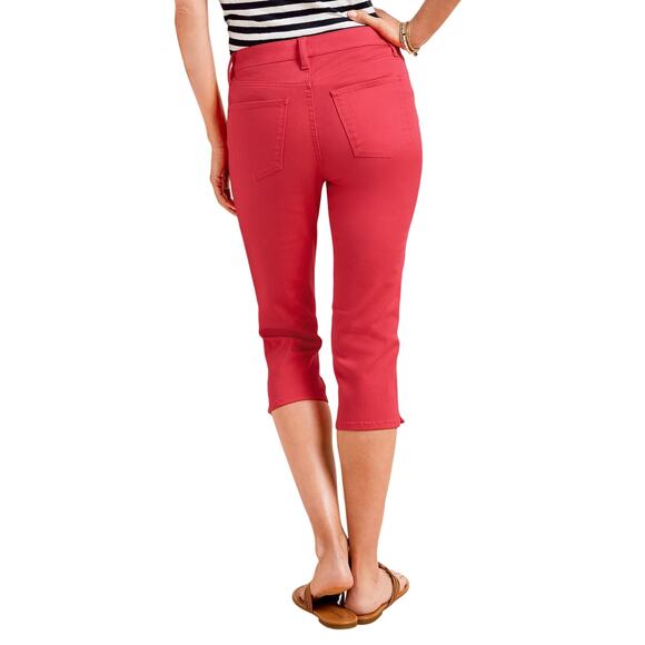 Talbots pedal pusher capri pants pink colored stretch sz 12 high rise casual - Picture 3 of 10